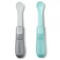 Sztućce dla dzieci - Skip Hop Zestaw łyżeczek turystycznych Easy-Fold Grey/Soft Teal 2 szt. Plastik - miniaturka - grafika 1