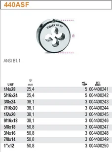 BETA NARZYNKA CALOWA UNF 5/16 440ASF/5/16 - Gwintowniki - miniaturka - grafika 2