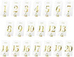 PartyDeco Dekoracja "Numery na Stół", transparentne, 12 cm, 20 szt KPZ4-019ME - Gadżety dla niej i dla niego - miniaturka - grafika 3