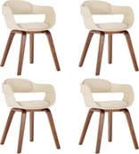 Krzesła - vidaXL Krzesła stołowe 4 szt. kremowe gięte drewno i sztuczna skóra 3092386 - miniaturka - grafika 1