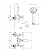 Baterie wannowe i prysznicowe - Deante Temisto Bateria wannowa ścienna chrom BQT011D - miniaturka - grafika 1