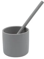 Kubki dla dzieci - Minikoioi MINIK O -  Słomki Silikonowe z Czyścikiem Szare 2 Szt. - miniaturka - grafika 1