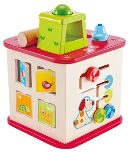 Hape DREWNIANA KOSTKA EDUKACYJNA 5w1 HP 1812 - Zabawki interaktywne dla dzieci - miniaturka - grafika 2