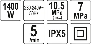 Yato MYJKA CISNIENIOWA 1400W 105 BAR Z AKCESORIAMI YT-85910 - Akcesoria do myjek - miniaturka - grafika 6