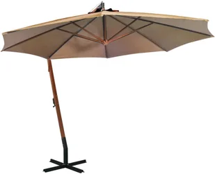 vidaXL Parasol ogrodowy na jodłowym słupku taupe 3,5x2,9 m 313769 - Parasole ogrodowe - miniaturka - grafika 2