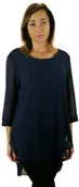 Bluzki damskie - Kreator studio mody Tunika szyfonowa rękaw 3/4 z dłuższym tyłem r. 46 - miniaturka - grafika 1