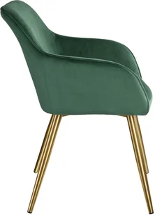 tectake krzesło Marilyn, aksamit złoty - ciemnozielony/złoty 403651 - Krzesła - miniaturka - grafika 2
