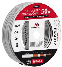 Maclean Kabel koncentryczny MCTV-472 satelitarny antenowy RG6 100M 1.02CU+4.8FPE+CU/P+32 0.12CU+6.8 MCTV-472 - Kable - miniaturka - grafika 2