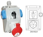 Wyłączniki światła i elektryczne - Spamel Zestaw instalacyjny L-0-P 16A/5 1x230V ZI03R221 ZI03R221 - miniaturka - grafika 1