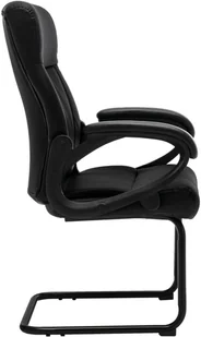 Fotel biurowy, krzesło biurowe vidaXL Krzesło biurowe, wspornikowe, czarne, sztuczna skóra - Fotele i krzesła biurowe - miniaturka - grafika 9