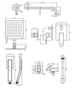 Zestawy prysznicowe - Omnires Parma Zestaw prysznicowy podtynkowy z deszczownicą grafit SYSPM10GR - miniaturka - grafika 1