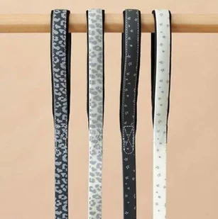 Hunter SMYCZ DLA PSA CONVENIENCE REFLECT GLOW LEOPARD BIAŁA dł 120 szer 1,5cm - Smycze dla psów - miniaturka - grafika 3