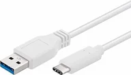 Kable USB - PremiumCord USB-C na USB 3.0 kabel połączeniowy 0,5 m, do 5 Gbit/s, USB 3.0/3.1 SuperSpeed kabel do transmisji danych, wtyczka USB 3.1 typu C na wtyk A, 3 x ekranowany, kolor biały, długość 0,5 m ku31ca05w - miniaturka - grafika 1
