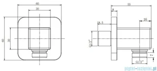 OMNIRES przyłącze kątowe węża prysznicowego czarne 8815BBL - Akcesoria do armatury i ceramiki - miniaturka - grafika 2
