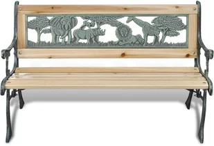 vidaXL vidaXL Drewniana ławka dla dzieci z motywem zwierzęcym 80 x 24 cm - Ławki ogrodowe - miniaturka - grafika 5