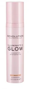 Makeup Revolution London Glow & Illuminate rozświetlacz 40 ml dla kobiet Gold - Rozświetlacze do twarzy i ciała - miniaturka - grafika 2