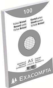 Exacompta Karty katalogowe 10208E (opakowanie 100 szt., 250 g, obkurczone, DIN A5, 14,8 x 21 cm, kwadratowe, idealne do szkoły) 1-pak białe - Zakładki indeksujące Exacompta Karty katalogowe 10208E (opakowanie 100 szt., 250 g, obkurczone, DIN A5, 14,8 x 21 cm, kwadratowe, idealne do szkoły) 1-pak białe - Zakładki indeksujące - miniaturka - grafika 1