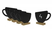 Tablice i flipcharty - Allboards Tabliczka kredowa czarna KAWA dwustronna - zestaw 4 sztuk z podstawkami KPL-COFFEE4 - miniaturka - grafika 1