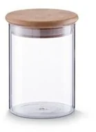 Pojemniki kuchenne - Zeller Szklany pojemnik z bambusową pokrywką 750 ml 19975 - miniaturka - grafika 1