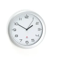 Zegary - AJ Produkty Zegar ścienny, 300 mm, biały, srebrny - miniaturka - grafika 1