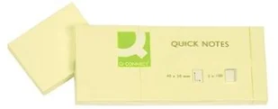 Q-CONNECT Bloczek samoprzylepny 38x51mm 3x100 kart. jasnożółty KF10500 - Notesy i bloczki - miniaturka - grafika 2