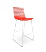 Taborety i hokery - Resol Hoker Wire Sled Stool Red-Chrome 4990 - miniaturka - grafika 1