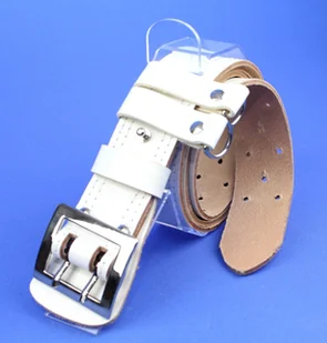 WIREX (PL) Wojskowy Pas Męski Skórzany OFICER RUBIN (PL) Skóra Licowa BIAŁY Super Wytrzymały Z Płytką I Przeszyciami P140 XXL - Paski - miniaturka - grafika 4