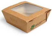Opakowania gastronomiczne - PAPSTAR GmbH PAPSTAR Pojemnik sałatkowy papierowy z okienkiem z PLA 1000ml PURE (40 sztuk) (1 karton=4 opakowania) - miniaturka - grafika 1