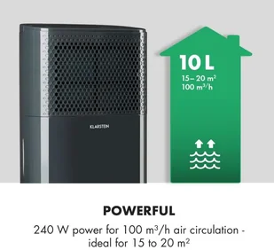 Osuszacz powietrza Klarstein DryFy10 (DXJ2-DryFy-10-grey) - Domowe osuszacze powietrza - miniaturka - grafika 3