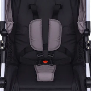 vidaXL Wózek wielofunkcyjny 3w1 aluminium szary i czarny - Wózki dziecięce - miniaturka - grafika 3