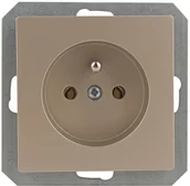 Gniazdka elektryczne - Timex Gniazdo Medium 2P+Z piasek - miniaturka - grafika 1