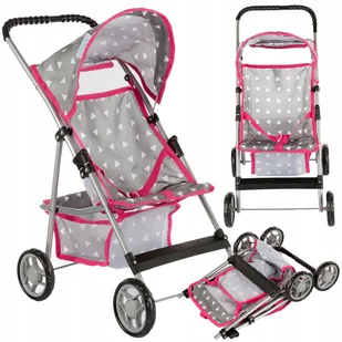 Kinderplay Wózek Dla Lalek Spacerówka Lekki - Wózki dla lalek - miniaturka - grafika 3