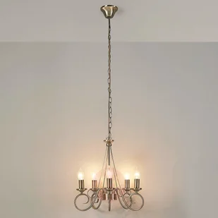 Elegancki 5-pkt. żyrandol Marnia w kol. post. mos. - Lampy sufitowe - miniaturka - grafika 3