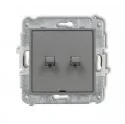 Wyłączniki światła i elektryczne - Karlik Mechanizm łącznika świecznikowego w stylu amerykańskim szary mat MINI 27MWPUS-2 - miniaturka - grafika 1