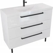 Szafki łazienkowe - Furni Szafka Umywalkowa Stojąca w stylu Loft ATHOS 100 cm - Uchwyt Czarny Mat ATH UM ST 100 UC - miniaturka - grafika 1