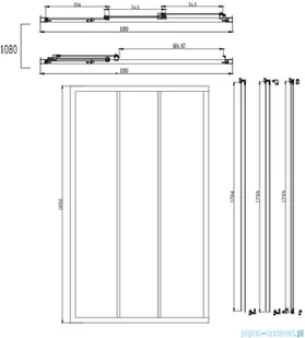 Omnires Bronx kabina prysznicowa 110x80x185cm przejrzysta S20A3110+10P80 - Kabiny prysznicowe - miniaturka - grafika 2