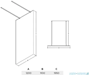 Besco Aveo Due 110x195 AVD-110-195-C - Kabiny prysznicowe - miniaturka - grafika 2