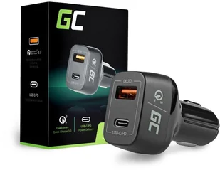 Green Cell Ładowarka samochodowa Green Cell USB-C Power Delivery + USB Quick Charge 3.0 CAD33 - Ładowarki samochodowe - miniaturka - grafika 2