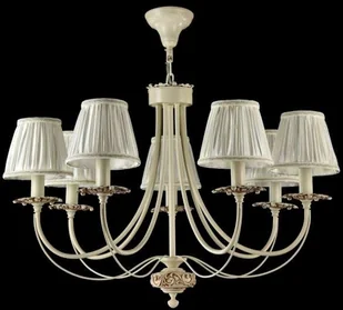 Maytoni Żyrandol LAMPA wisząca OLIVIA ARM326-07-W Maytoni plisowana OPRAWA abażurowy ZWIS klasyczny kremowy ecru ARM326-07-W - Lampy sufitowe - miniaturka - grafika 2