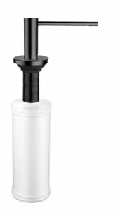 Blue Water Dozownik okrągły stal szczotkowana CZARNA BW-5901730615715) BW-5901730615715 - Mydelniczki i dozowniki mydła - miniaturka - grafika 2