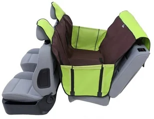 Kardiff Kardiff Activ Mata samochodowa na tylne fotele z zamkiem i bokami L brązowo-zielona - Sprzęt podróżny i transportery dla psów - miniaturka - grafika 2