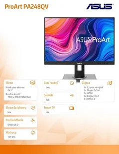 Asus PA248QV Czarny (90LM05K1-B01370) - Monitory - miniaturka - grafika 5