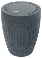 Koszyki łazienkowe - Addis , rattanowe tworzywo sztuczne, plastik, antracyt, Swing Bin - miniaturka - grafika 1