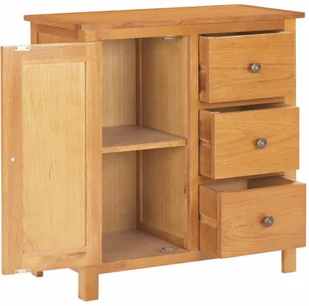 vidaXL Szafka, 70 x 35 x 75 cm, lite drewno dębowe - Szafki do salonu - miniaturka - grafika 3