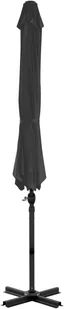 vidaXL Parasol wiszący z aluminiowym słupkiem, 300 cm, antracytowy - Parasole ogrodowe - miniaturka - grafika 4