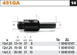 Beta UCHWYT DO OTWORNIC 451,GW.12X1,25 451GA/12X1.25 - Piły ręczne - miniaturka - grafika 2