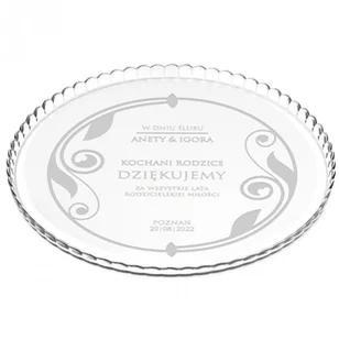 Murrano Patera szklana bez nóżki grawer dla rodziców podziękowanie ślubne PATR2-011 - Tace i patery - miniaturka - grafika 2