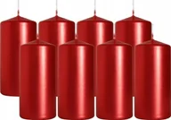 Świece - Bispol Świeca walec 20H 10CM SW50/100 CZERWONY METALIK 8szt BISPOL0147 - miniaturka - grafika 1