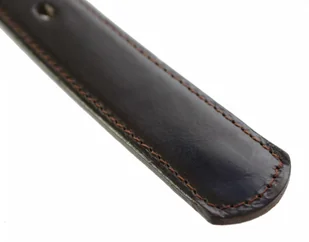 WIREX (PL) Pasek Skórzany Męski WIREX (PL) GŁADKI SZARFOWANY CIEMNY BRĄZOWY 35 mm Skóra Licowa Extra Nitka - Paski - miniaturka - grafika 5