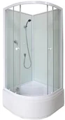 Kabiny prysznicowe - Kabina prysznicowa półokrągła Arkell 85 cm z tylnymi ściankami i wysokim brodzikiem 225 - miniaturka - grafika 1